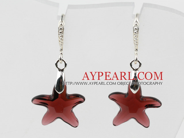 16mm Star Shape purpurrote Farbe österreichischen Kristall-Ohrringe