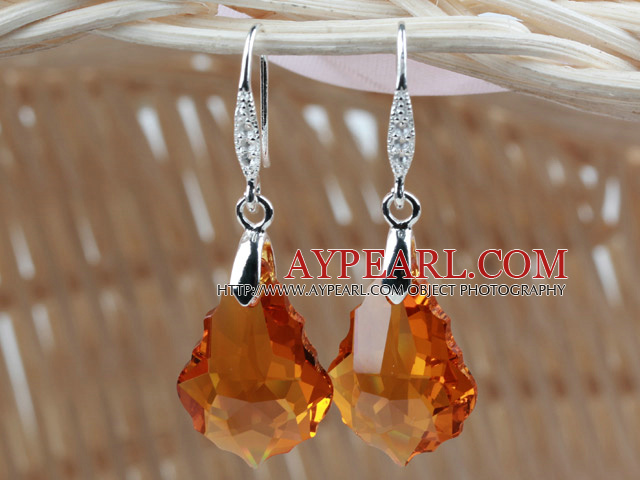 16mm couleur ambre Boucles d'oreilles baroques cristal autrichien