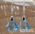 16mm Light Blue Color Baroque Austrian Crystal Earrings