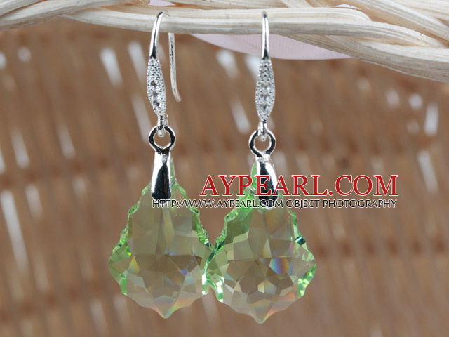 22mm couleur vert pomme Boucles baroque cristal autrichien