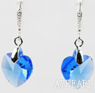 14mm forme de coeur bleu foncé Boucles cristal autrichien