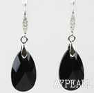 16mm negru Color Teardrop formă cercei austriac de cristal