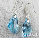 18mm Sky Blue Color Irregular Shape Austrian Crystal Earrings