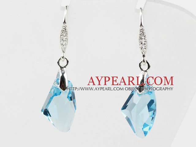 18mm Sky Blue Color Irregular Shape Austrian Crystal Earrings