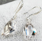 18mm White Color Irregular Shape Austrian Crystal Earrings