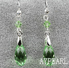 Classic Design Dangle Style Green Faceted Austrian Crystal Drop Shape Earrings