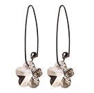 2014 Summer Nouveau design Gris Clair Couleur Wintersweet forme de fleur de boucles d'oreille de cristal autrichien avec crochet long