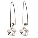 2014 Summer New Design Wintersweet Flower Shape Clear Austrian Crystal Earrings With Long Hook