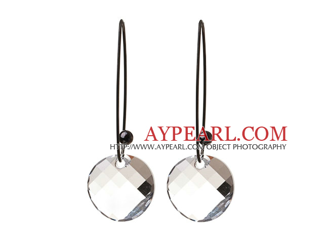 2014 Summer Design Potato Chips Shape Clear White Austrian Crystal Earrings With Long Hook