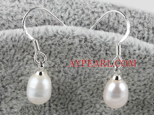 6-7Mm Natural White Color Pear Shape Fresh Water Pearl Earrings