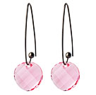 2014 Summer Design Potato Chips Shape Clear Pink Austrian Crystal Earrings With Long Hook