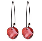 2014 Summer Design Potato Chips Shape Red Austrian Crystal Earrings With Long Hook