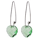 2014 Summer Design Potato Chips Shape Clear Green Austrian Crystal Earrings With Long Hook