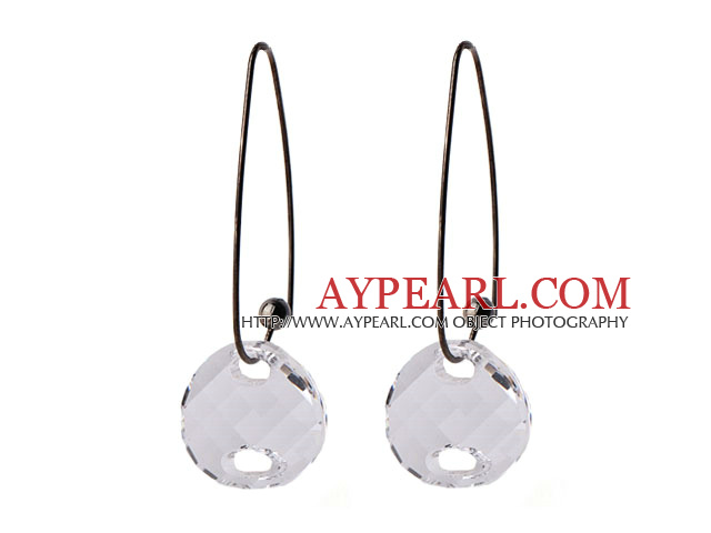 2014 Summer Design Potato Chips Shape Clear Austrian Crystal Earrings With Long Hook