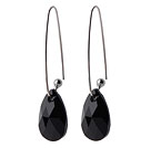 2014 Summer Design Angel Tear Shape Black Austrian Crystal Earrings With Long Hook