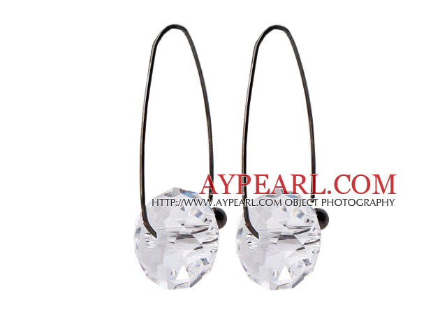 2014 Summer Design Earth Shape Clear Austrian Crystal Earrings With Long Hook