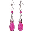 2014 Summer Design Water Drop Shape Rose Red Austrian Crystal Earrings With Elegant Hook