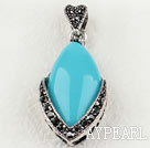 engraved alloy jewelry 17.7 inches immitation gemstone pendant with rhinestone