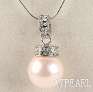 rose perle de la mer shell 16mm collier pendentif de strass cristal brille