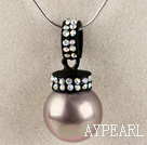 violet clair mer bourrelet 16mm shell collier pendentif de strass colorés shinning