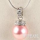 rose perle de la mer shell 16mm collier pendentif de strass cristal brille