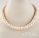 favourite 15.7 inches 12-13mm natural white irregular shape pearl necklace