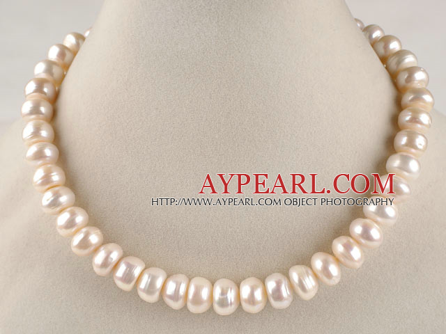 favourite 15.7 inches 12-13mm natural white irregular shape pearl necklace