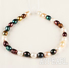 exquisite  15.7 inches 12-13mm dyed fresh water multi color pearl necklace