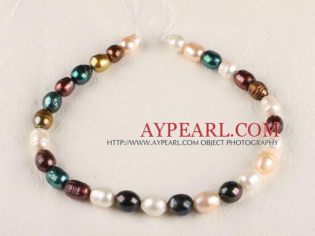 exquisite  15.7 inches 12-13mm dyed fresh water multi color pearl necklace