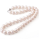 wonderful 15.7  inches 8-9mm natural white color round pearl necklace