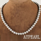 noble 15.7 inches 8-9mm gray round pearl necklace