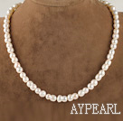 charming 16.5  inches 8*13mm peanut shape natural white color  pearl necklace