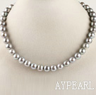 admirably 15.7 inches 10-11mm gray round pearl necklace