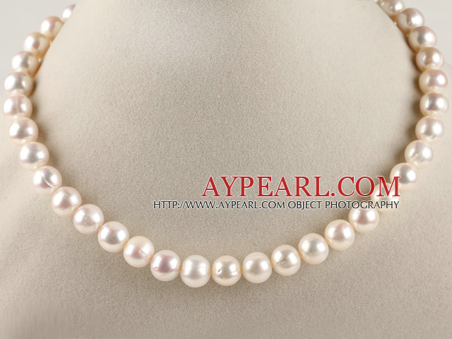 admirably 16.5 inches 10-11mm white fresh water round pearl necklace