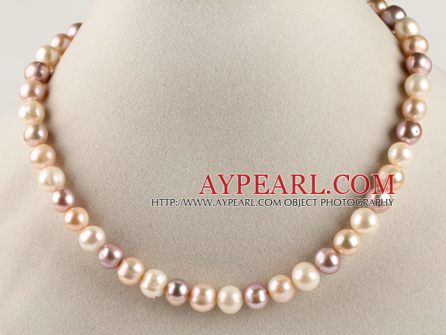 Favorit 16,1 Zoll 9-10mm natürlichen Farben runden Perlenkette