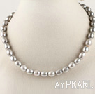 exquisite 15.7 inches 8-9mm gray color baroque pearl necklace