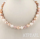 favourite 15.7 inches 11-12mm natural colors baroque pearl necklace