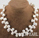美しい15.7インチ12 * 18ミリメートル淡水白色ウリ形真珠のネックレス