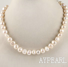 favourite 15.7  inches 9-10mm natural white potato shape pearl necklace