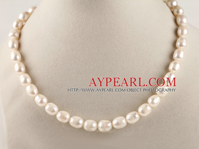 favorit 15.7 inci 11-12mm colier de perle naturale alb stil baroc