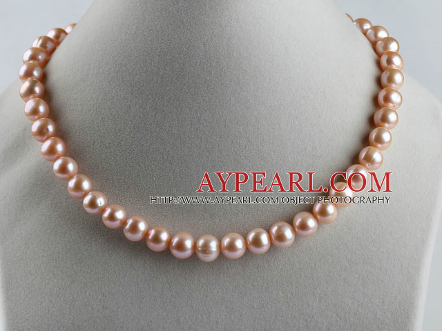 favourite 15.7 inches 9-10mm pink color round pearl necklace любимый 15,7 дюймов 9-10мм розовый цвет круглый жемчужное ожерелье