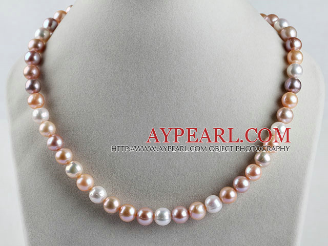 favorite 15,7 pouces 9-10mm couleurs naturelles collier de perles rondes