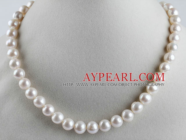 favourite 15.7  inches 10-11mm natural white round pearl necklace