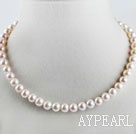 favourite 15.7  inches 10-11mm natural white round pearl necklace