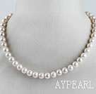 exquisite  15.7 inches 9-10mm natural white color  pearl necklace