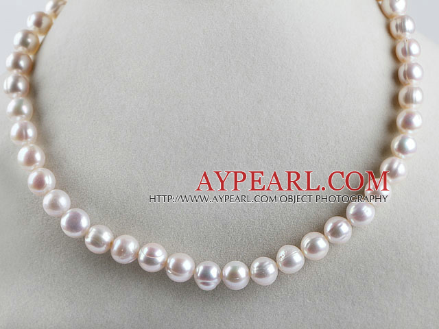 favorite 15,7 pouces 10-11mm ronde naturelle collier de perles blanches