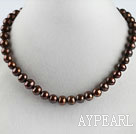 nobby  15.7 inches 6-10mm gold brown pearl necklace