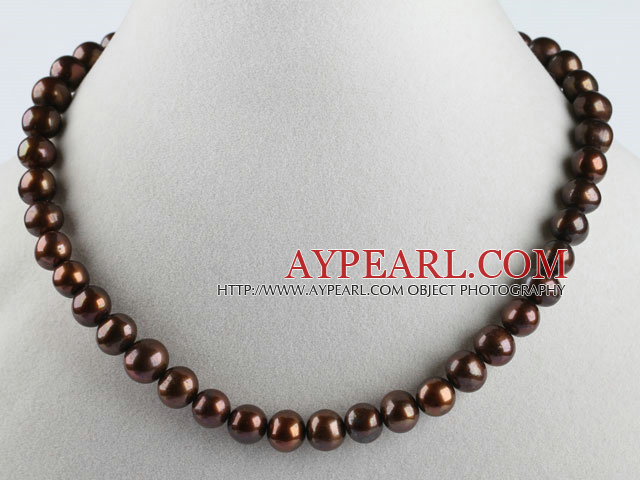 nobby 15,7 pouces 6-10mm collier de perles d'or brun