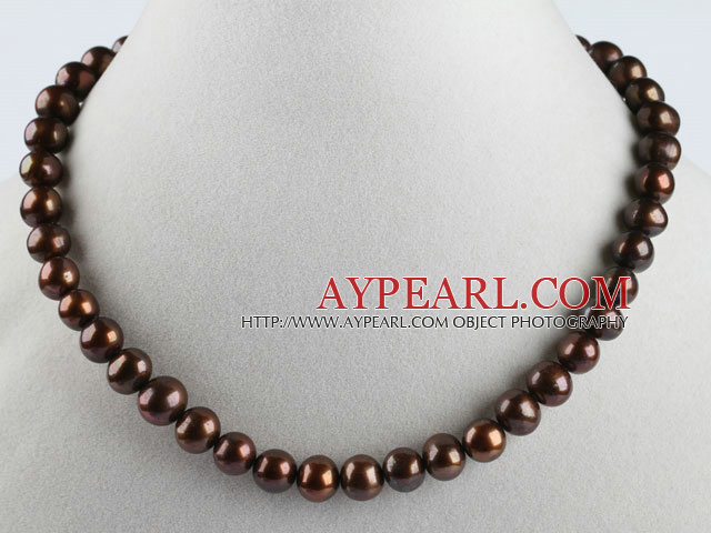 nobby  15.7 inches 6-10mm gold brown pearl necklace