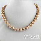 admirably 15.7 inches 11-13mm gold color round pearl necklace